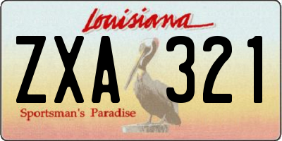 LA license plate ZXA321