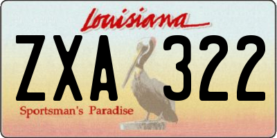 LA license plate ZXA322