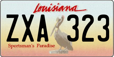 LA license plate ZXA323