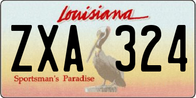 LA license plate ZXA324