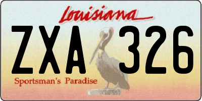 LA license plate ZXA326