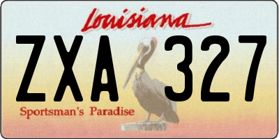 LA license plate ZXA327