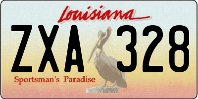 LA license plate ZXA328