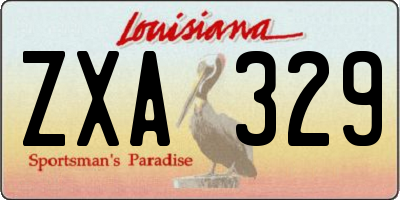 LA license plate ZXA329