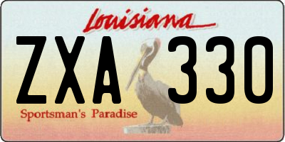 LA license plate ZXA330