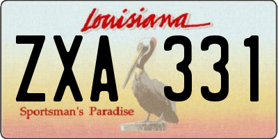 LA license plate ZXA331