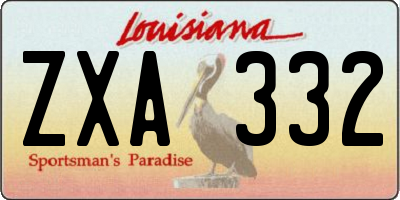 LA license plate ZXA332