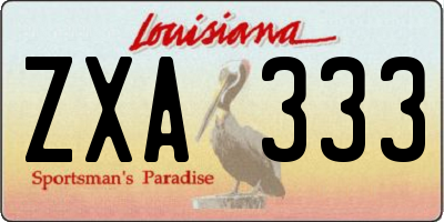 LA license plate ZXA333