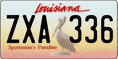 LA license plate ZXA336