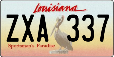 LA license plate ZXA337