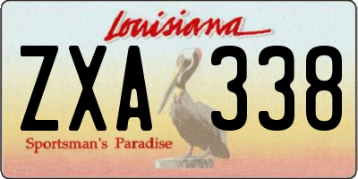 LA license plate ZXA338