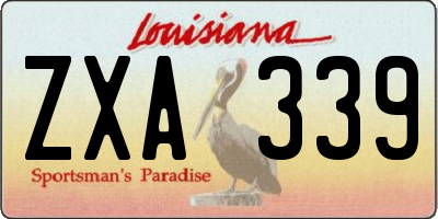 LA license plate ZXA339