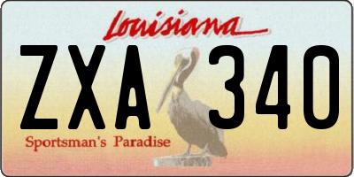 LA license plate ZXA340