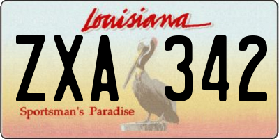 LA license plate ZXA342