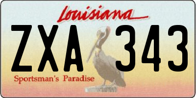 LA license plate ZXA343