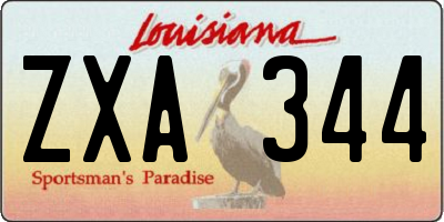 LA license plate ZXA344