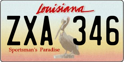 LA license plate ZXA346