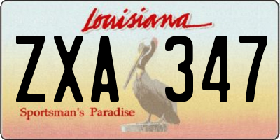 LA license plate ZXA347