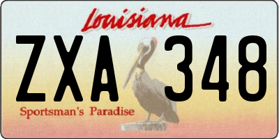 LA license plate ZXA348