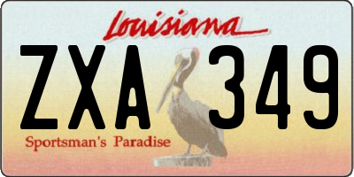 LA license plate ZXA349