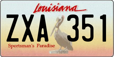 LA license plate ZXA351