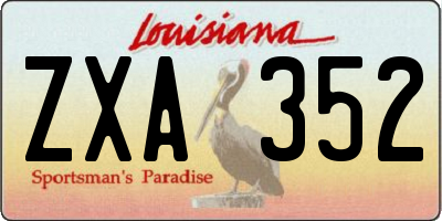 LA license plate ZXA352