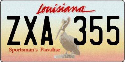 LA license plate ZXA355