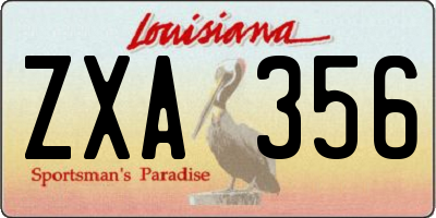 LA license plate ZXA356