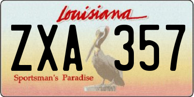 LA license plate ZXA357