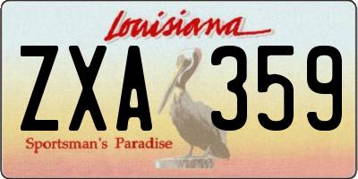 LA license plate ZXA359