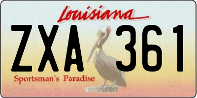 LA license plate ZXA361