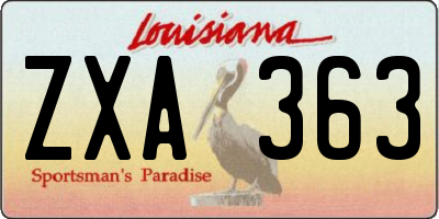 LA license plate ZXA363