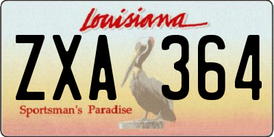 LA license plate ZXA364