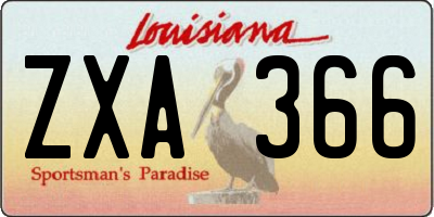 LA license plate ZXA366