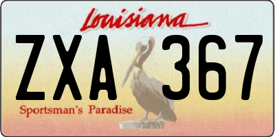 LA license plate ZXA367