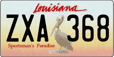LA license plate ZXA368