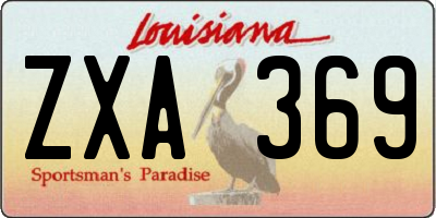 LA license plate ZXA369