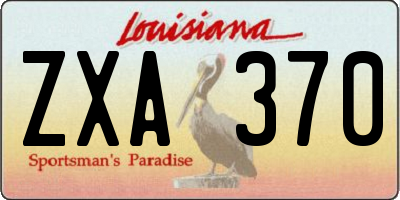 LA license plate ZXA370