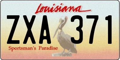 LA license plate ZXA371