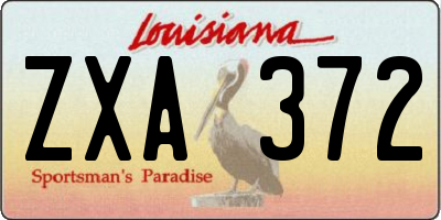 LA license plate ZXA372