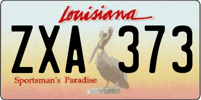 LA license plate ZXA373