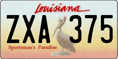 LA license plate ZXA375