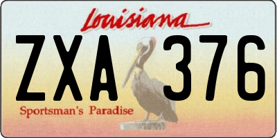 LA license plate ZXA376