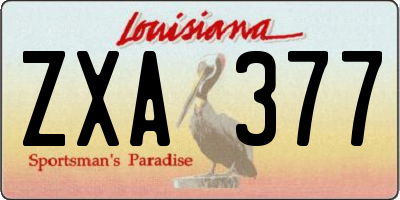 LA license plate ZXA377