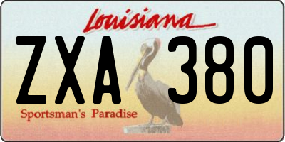 LA license plate ZXA380