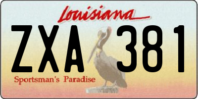 LA license plate ZXA381