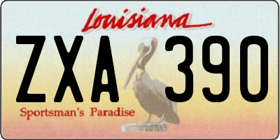 LA license plate ZXA390