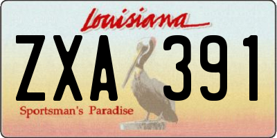 LA license plate ZXA391