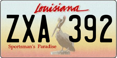 LA license plate ZXA392