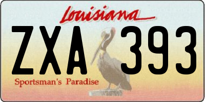 LA license plate ZXA393